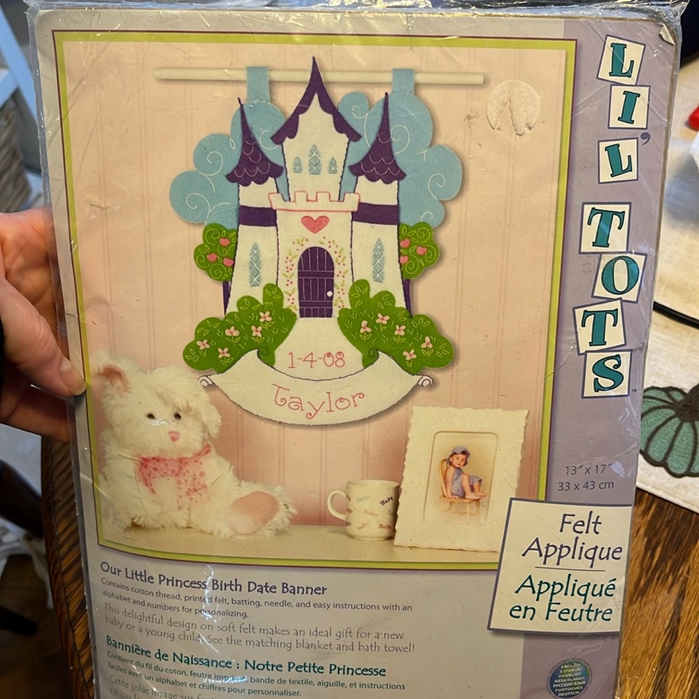 Our Little Princess Birth Date Banner Felt Appliqué